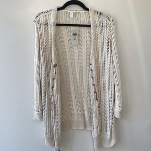 NWT Chico's Fun Fringe Cardigan Sweater